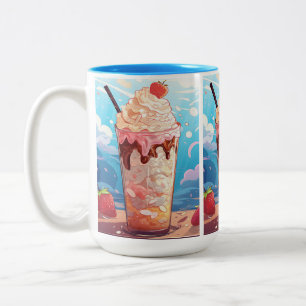 Custom Monogram Ice Cream Sundae Two-Tone Coffee Mug
