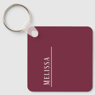 Custom monogram in burgundy, budget key ring
