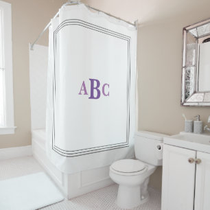 Custom Monogram in Classic Black and White Shower Curtain