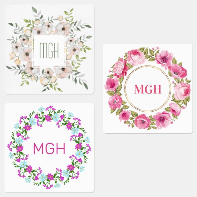 Custom Monogram in Flower Frame (Group)