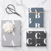 Custom monogram initial grey blue grey charcoal