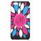 Custom Monogram Initial Hot Pink Teal Blue Flower