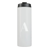 Custom monogram initial letter pale grey white