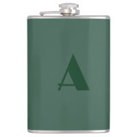 Custom Monogram Initial Letter Plain Green Retro