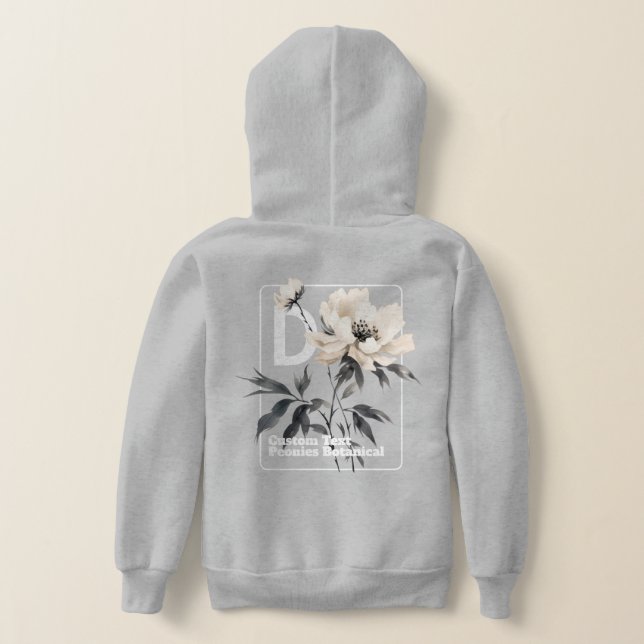 Custom Monogram Initial Letter White botanical (Laydown Back)
