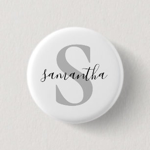 Custom Monogram Initial Name 3 Cm Round Badge