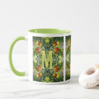 Custom Monogram Initial Name Cherry Tomatoes Mug