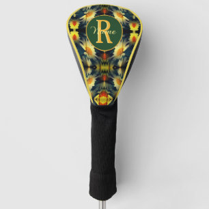 Custom Monogram Initial Name Daisy Floral Art Golf Head Cover