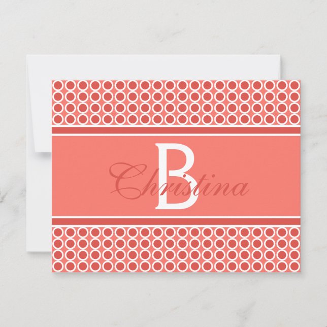 Custom Monogram Initial Name Geometric Pattern Card (Front)