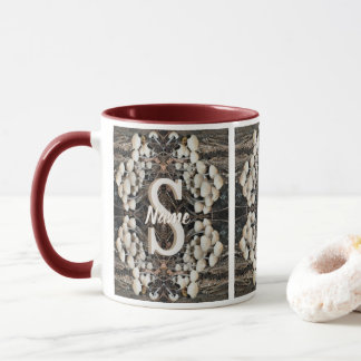 Custom Monogram Initial Name Wild Mushrooms Mug