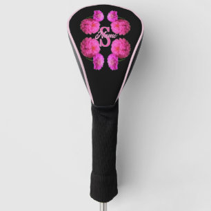 Custom Monogram Initial Name Zinnia Floral Art Golf Head Cover