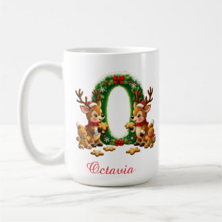Custom Monogram initial O merry Christmas Coffee Mug