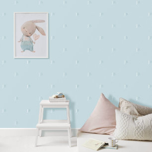 Custom Monogram Initial Pattern Soothing Blue Wallpaper