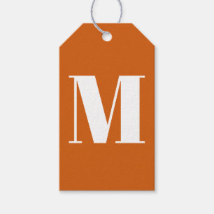 Custom monogram initial pumpkin spice modern gift tags