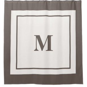 Custom Monogram Initial Taupe Brown Shower Curtain