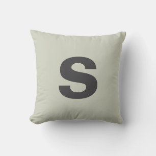 Custom Monogram Initial White Sage Cushion