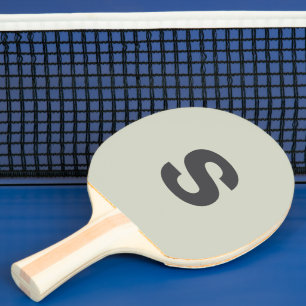 Custom Monogram Initial White Sage Ping Pong Paddle