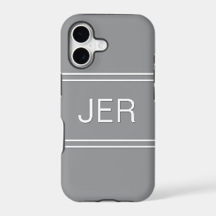 Custom Monogram Initials Modern Grey