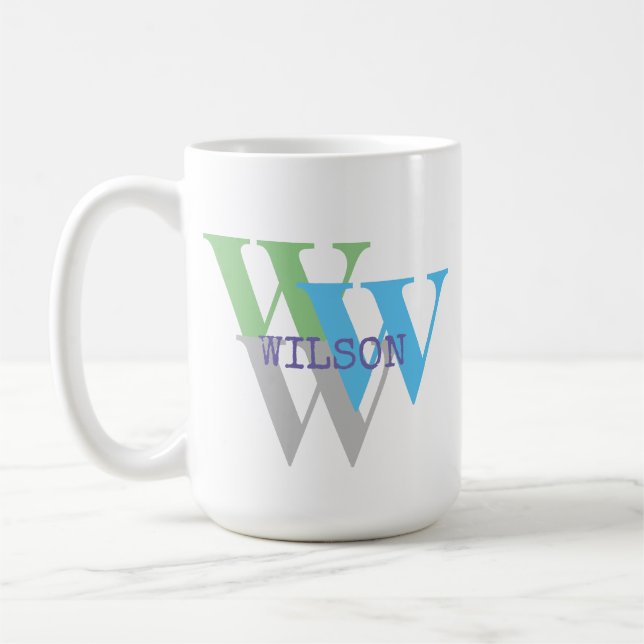 custom MONOGRAM INTIAL NAME  Coffee Mug (Left)