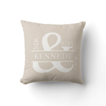 Custom Monogram Keepsake Wedding Pillow