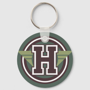 Custom Monogram Letter "H" Initial Key Ring