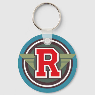 Custom Monogram Letter "R" Initial Key Ring
