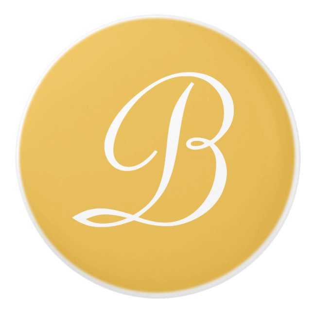 Custom Monogram Letter Your Initial Designer Colou Ceramic Knob (Front)