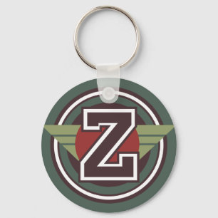 Custom Monogram Letter Z Initial Key Ring