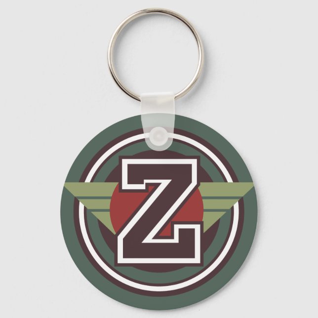 Custom Monogram Letter Z Initial Key Ring (Front)