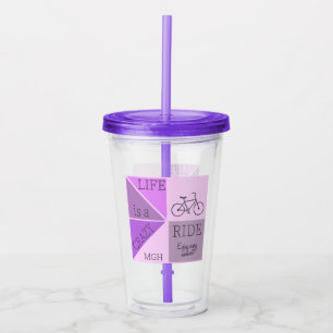 Custom Monogram Life is a Crazy Ride Acrylic Tumbler