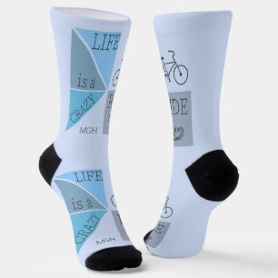 Custom Monogram Life is a Crazy Ride Socks