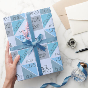 Custom Monogram Life is a Crazy Ride Wrapping Paper