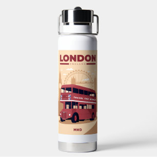 Custom Monogram LONDON Water Bottle
