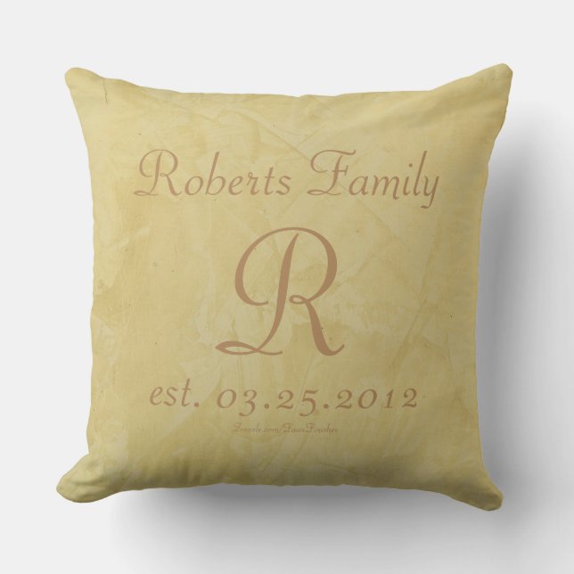 Custom Monogram Luxury Throw Pillow (Front)