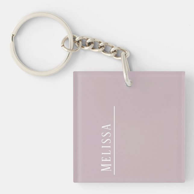 Custom monogram, mauve acrylic  key ring (Front)