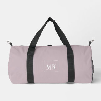 Custom monogram, mauve all over duffle bag