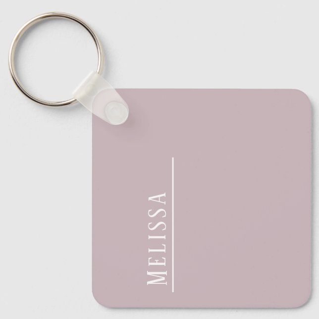 Custom monogram, mauve budget key ring (Front)