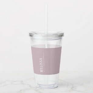 Custom monogram, mauve lavender color  acrylic tumbler