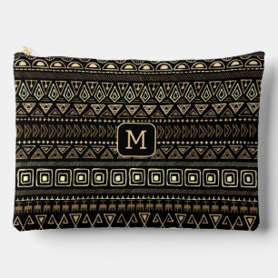 Custom Monogram Mexican / Aztec Pattern Accessory Pouch