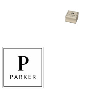 Custom Monogram Minimal Rubber Stamp