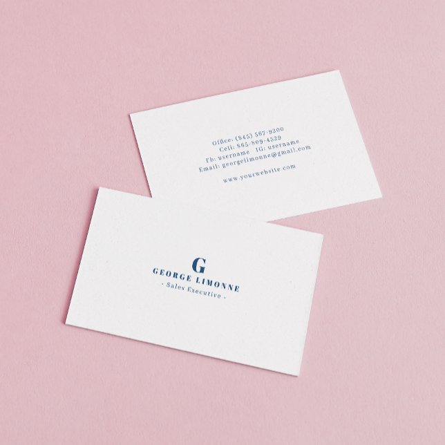 Custom Monogram Minimalist Modern Professional Business Card (Creator Uploaded)