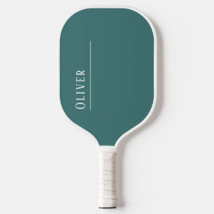 Custom monogram, modern aqua  pickleball paddle