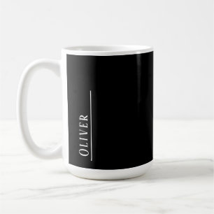 Custom monogram, modern black and white coffee mug