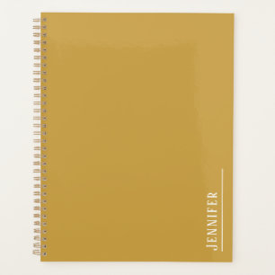 Custom monogram, modern bronze planner