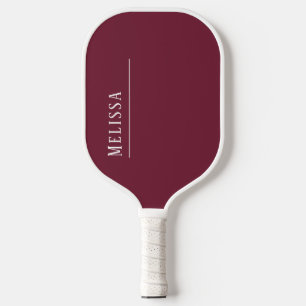 Custom monogram, modern burgundy  pickleball paddle