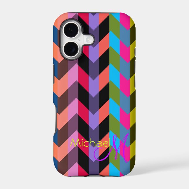 Custom Monogram Modern Chevron Zigzag 6 (Back)