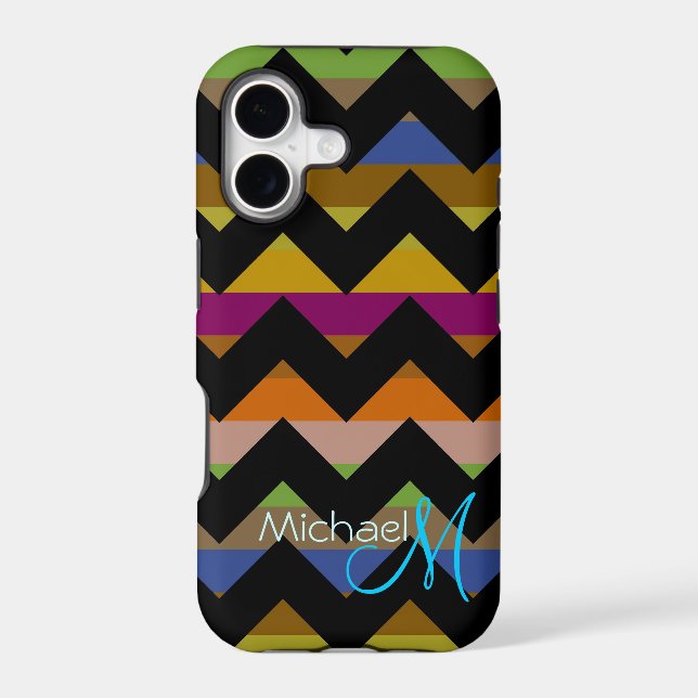 Custom Monogram Modern Chevron Zigzag 9 (Back)