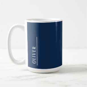 Custom monogram, modern dark blue  coffee mug