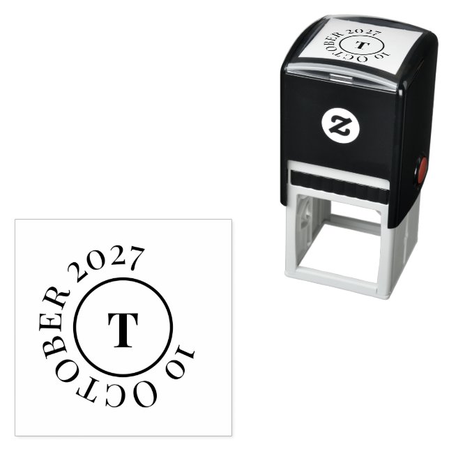 Custom Monogram Modern Editable   Self-inking Stamp (In Situ)