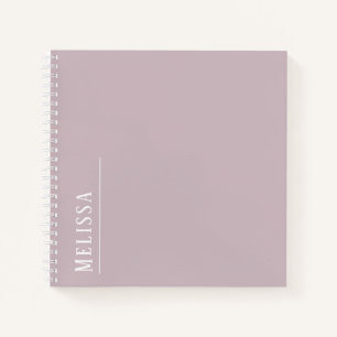 Custom monogram, modern mauve colour notebook